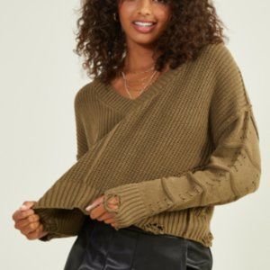 ALTAR'D STATE JANE V NECK SWEATER 🖤